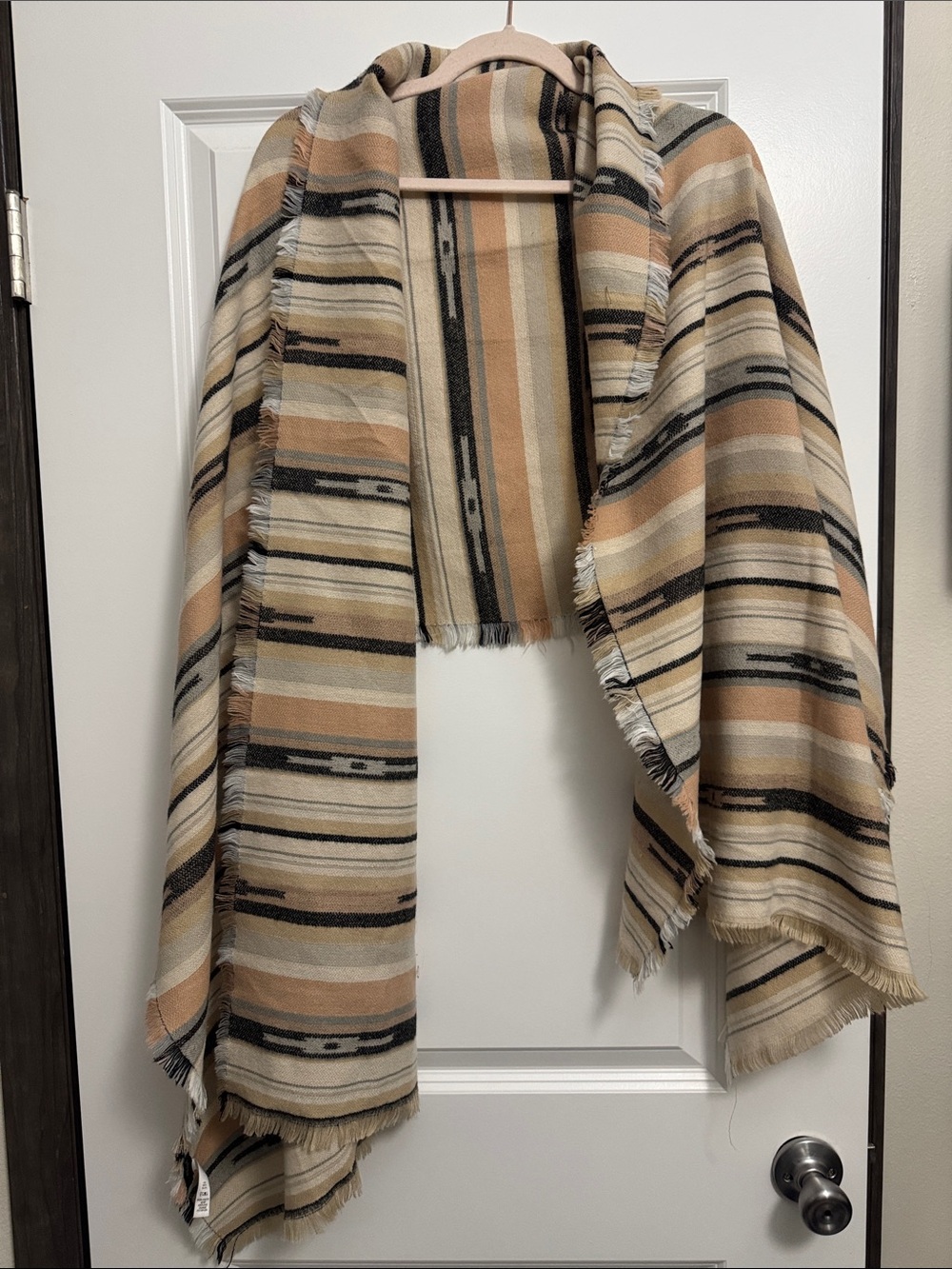 Maurices Striped Shawl Wrap in Beige, Tan and Black